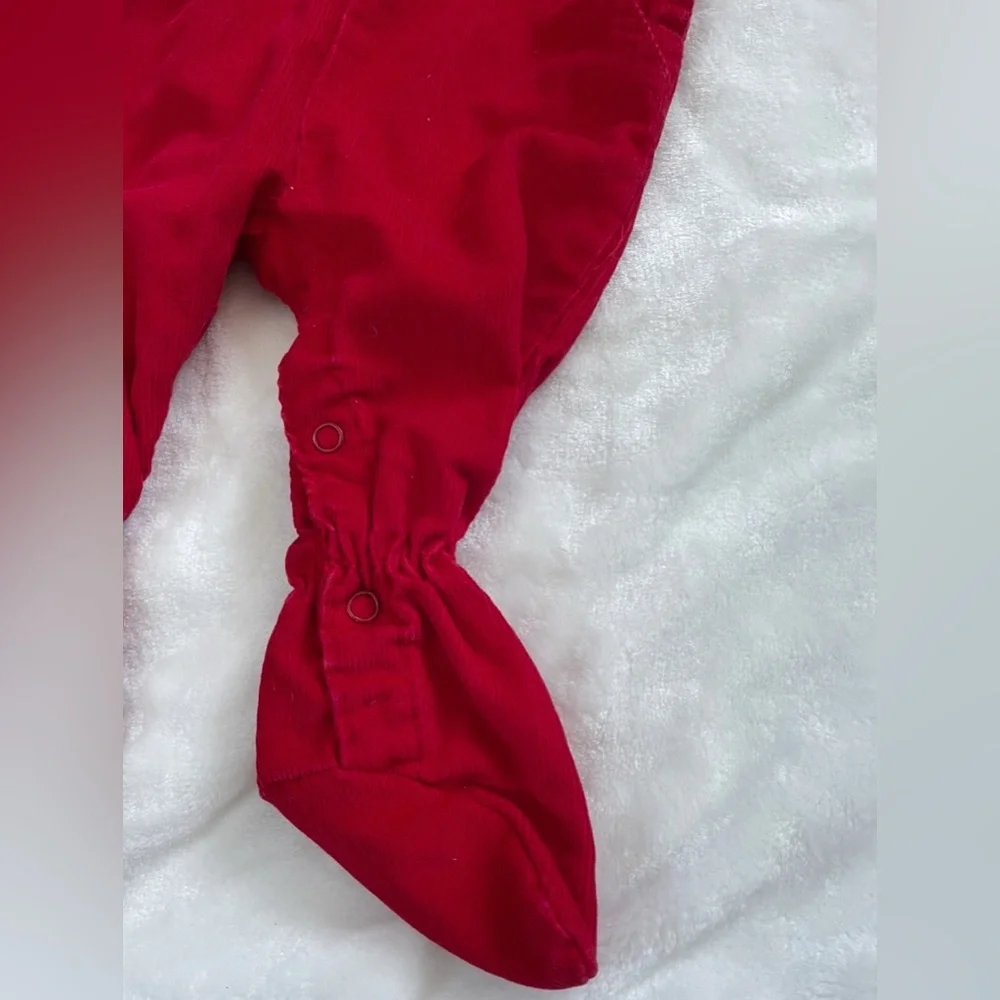 Genuine Vintage 1970s Red Corduroy Oshkosh Infant Overalls